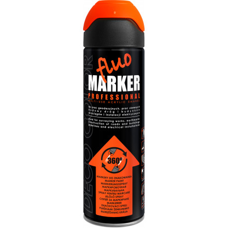 Lakier Marker Spray fluo pomarańczowy 500 ml geodezyjny 006291