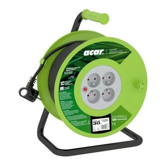 Przedłużacz bębnowy ACAR 30m 3x1,5 czarny M02049