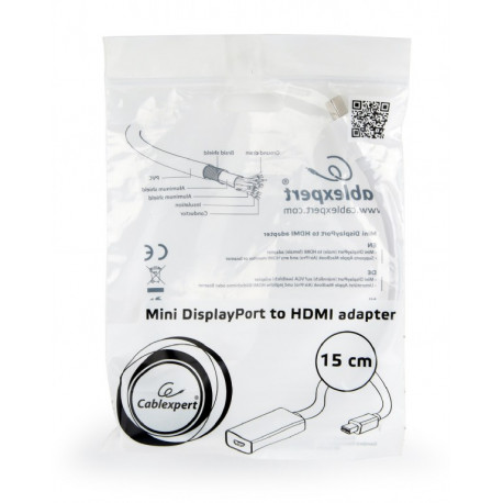 Adapter mini DisplayPort do HDMI Biały Cablexpert-6702