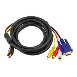 Kabel połączeniowy HDMI/VGA/AUDIO chinch 1,8m HD29