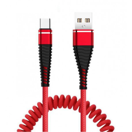 Spiralny kabel USB typ C 2.4A Quick Charge 3.0-7150