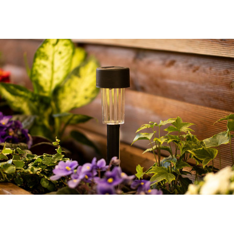 Lampka solarna wbijana czarna plastik CW VO0813