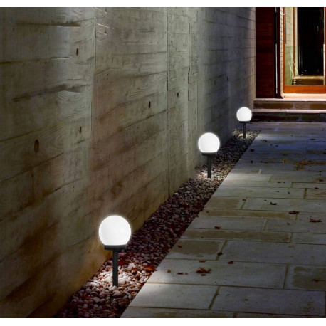 Lampka solarna wbijana KULA 10 cm CW zimna barwa VO2214 VOLTENO