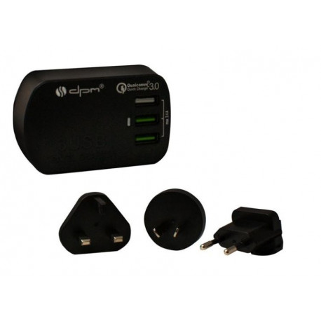 Zasilacz podróżny z ładowarką 3xUSB 3,4A CLT020