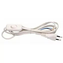 Przewód przyłączeniowy z wyłącznikiem biały 2m 2x0,75 S08272 Emos