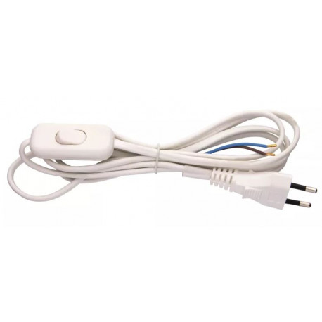 Przewód przyłączeniowy z wyłącznikiem biały 2m 2x0,75 S08272 Emos