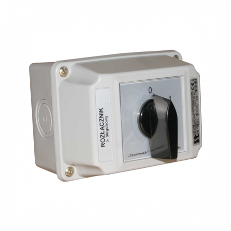 Łącznik krzywkowy 0-1 3P 16A w obudowie SPAMEL