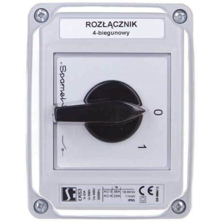 Łącznik krzywkowy 0-1 4P 63A ŁK63-2.8210 OB2 SPAMEL