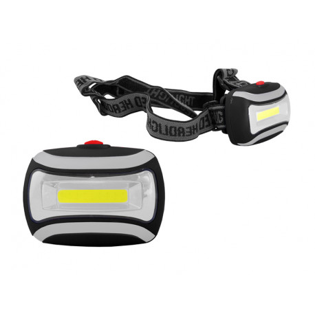 Latarka czołowa TS-1860 czarna COB LED 2W 3xAAA TIROSS