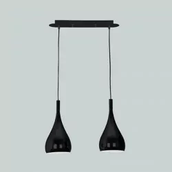 Żyrandol CORRADO-2D zwis podwójny metal BLACK E27 40W Vitalux