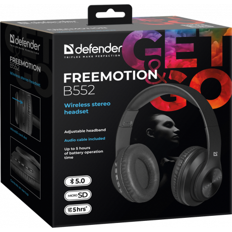 Słuchawki nauszne BT/mSD/mikr. B552 Defender