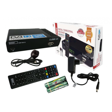 Tuner dekoder DVB-T/T2 H.265 HEVC EM190-S Emos