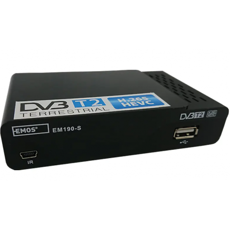 Tuner dekoder DVB-T/T2 H.265 HEVC EM190-S Emos