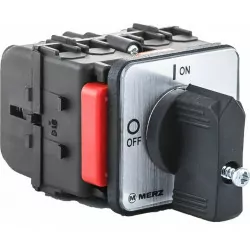 Łącznik krzywkowy 0-1 16A 3P tablicowy pokrętło małe czarne bez blokady IP55 SPAMEL