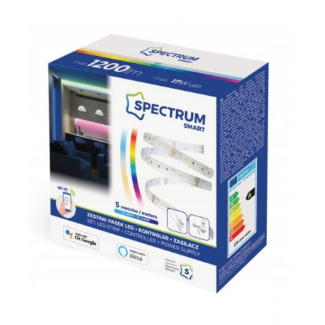 Zestaw Pasek LED RGBW+CCT+DIM 17W 12V Wi-Fi 5m silm SPECTRUM