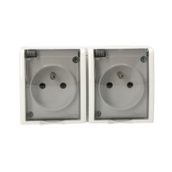 Aquarius gniazdo 2-krotne z uziemieniem klawisz AQGZ1-2/11a biały SIMON