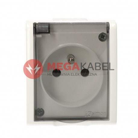 Aquarius Gniazdo 1-krotne z uziemieniem  klawisz AQGZ1/11a biały SIMON