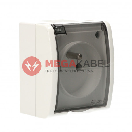 Aquarius Gniazdo 1-krotne z uziemieniem  klawisz AQGZ1/11a biały SIMON