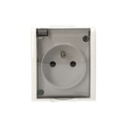 Aquarius Gniazdo 1-krotne z uziemieniem  klawisz AQGZ1/11a biały SIMON