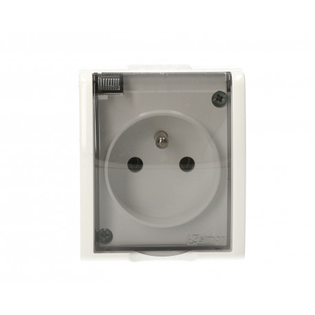 Aquarius Gniazdo 1-krotne z uziemieniem  klawisz AQGZ1/11a biały SIMON