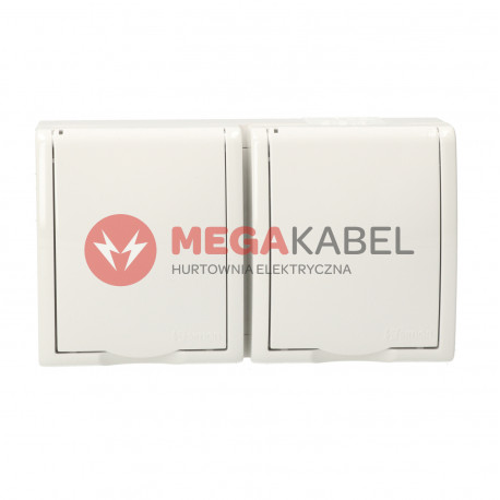 Aquarius Gniazdo 2-krotne z uziemieniem klawisz AQGZ1-2/11 biały SIMON