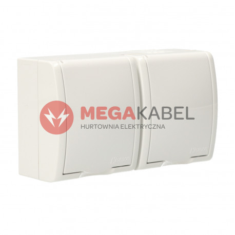 Aquarius Gniazdo 2-krotne z uziemieniem klawisz AQGZ1-2/11 biały SIMON
