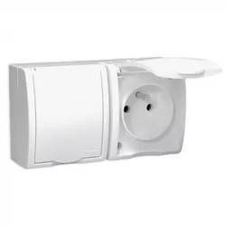 Aquarius Gniazdo 2-krotne z uziemieniem klawisz AQGZ1-2/11 biały SIMON