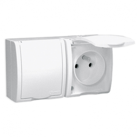 Aquarius Gniazdo 2-krotne z uziemieniem klawisz AQGZ1-2/11 biały SIMON
