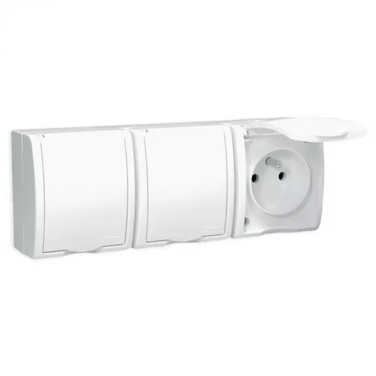 Aquarius 3gang grounded socket AQGZ1-3/11 white SIMON
