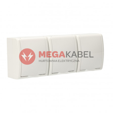 Aquarius Gniazdo 3-krotne z uziemieniem AQGZ1-3/11 biały SIMON