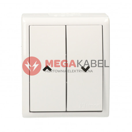 Aquarius Przycisk żaluzjowy hermetyczne 2-bieg AQZ1/11 biały SIMON