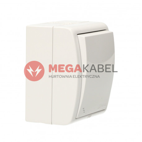 Aquarius łącznik schodowy bryzgoszczelny IP54 AQW6/11 biały SIMON