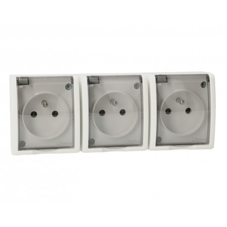 Aquarius gniazdo 3-krotne z uziemieniem klawisz AQGZ1-3/11a białe SIMON
