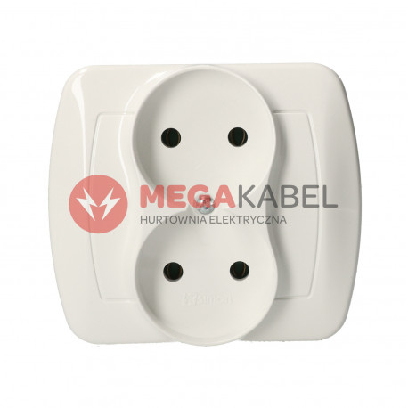 Akord Gniazdo 2-krotne bez uziemienia AG2/11 biały SIMON