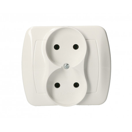 Akord Gniazdo 2-krotne bez uziemienia AG2/11 biały SIMON
