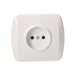 Akord gniazdo 1-krotne bez uziemienia AG1e/11 biały SIMON