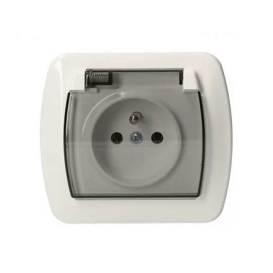 Akord 1gang socket outlet with grounding smoke key AGZ1Be/11 white SIMON