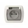 Akord 1gang socket outlet with grounding smoke key AGZ1Be/11 white SIMON