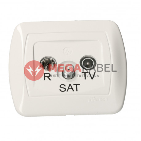Akord Gniazdo Antenowe RTV-SAT końcowe AAS/11 biały SIMON