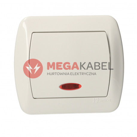 Akord Łącznik jednobiegunowy z podświetleniem AW1L/11 biały SIMON