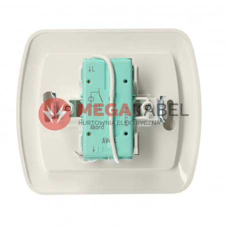 Akord Łącznik jednobiegunowy z podświetleniem AW1L/11 biały SIMON