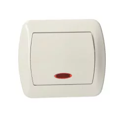 Akord Łącznik jednobiegunowy z podświetleniem AW1L/11 biały SIMON