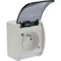 Koala gniazdo pojededyńcze P+Z natynkowe białe z klapką 161-51