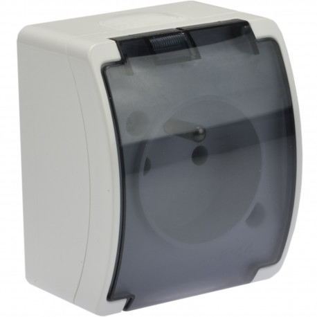 Koala gniazdo pojededyńcze P+Z natynkowe białe z klapką 161-51