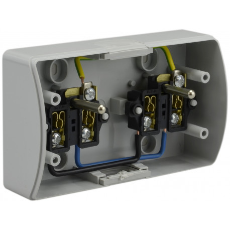 Koala gniazdo podwójne 2x2P+Z natynkowe popiel z klapką 162-08