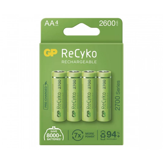 Akumulatorki 4 sztuki ReCyko R06 AA 2600mAh GP