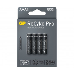 Akumulatorki ReCyko+Pro AAA 800mAh opakowanie 4 sztuki GP