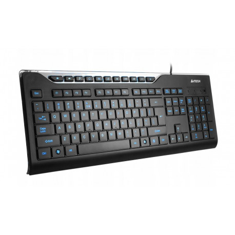 Klawiatura podświetlana niebieska KD-800L USB czarna A4TECH