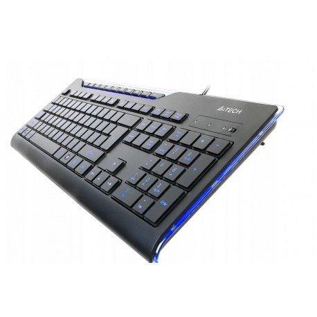 Klawiatura podświetlana niebieska KD-800L USB czarna A4TECH
