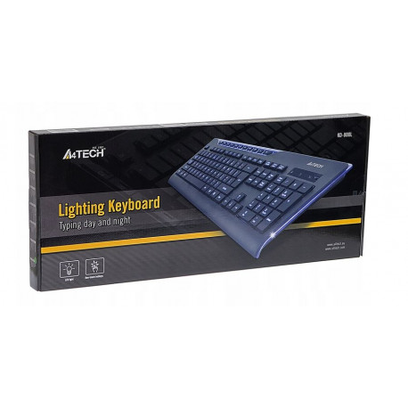 Klawiatura podświetlana niebieska KD-800L USB czarna A4TECH